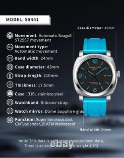 Montre Plongée Homme SEAKOSS GMT Automatique 10ATM Saphir Lumineuse Montre Plongée Homme SEAKOSS GMT Automatique 10ATM Saphir Lumineuse