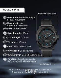 Montre Plongée Homme SEAKOSS GMT Automatique 10ATM Saphir Lumineuse Montre Plongée Homme SEAKOSS GMT Automatique 10ATM Saphir Lumineuse