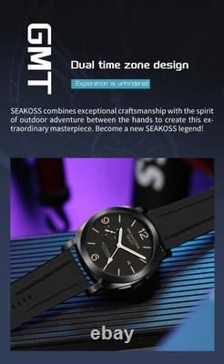 Montre Plongée Homme SEAKOSS GMT Automatique 10ATM Saphir Lumineuse Montre Plongée Homme SEAKOSS GMT Automatique 10ATM Saphir Lumineuse