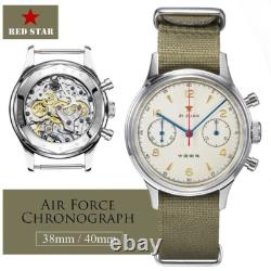 Montre RED STAR 1963 Pilote 38/40mm Chronographe Mécanique ST1901 Saphir Montre RED STAR 1963 Pilote 38/40mm Chronographe Mécanique ST1901 Saphir