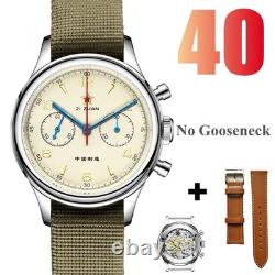 Montre RED STAR 1963 Pilote 38/40mm Chronographe Mécanique ST1901 Saphir Vintage