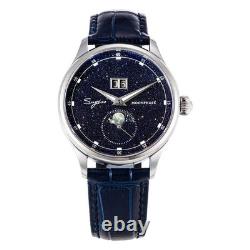 Montre Sugess Moonphase Homme 40mm Automatique ST2528 Acier Cadran Grès Bleu