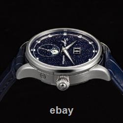 Montre Sugess Moonphase Homme 40mm Automatique ST2528 Acier Cadran Grès Bleu