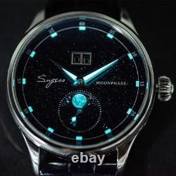 Montre Sugess Moonphase Homme 40mm Automatique ST2528 Acier Cadran Grès Bleu