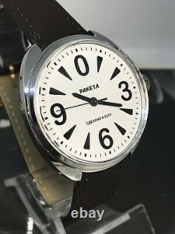 Montre Vintage Soviet Mechanical Men Wrist Watch Raketa Big Zero USSR Original