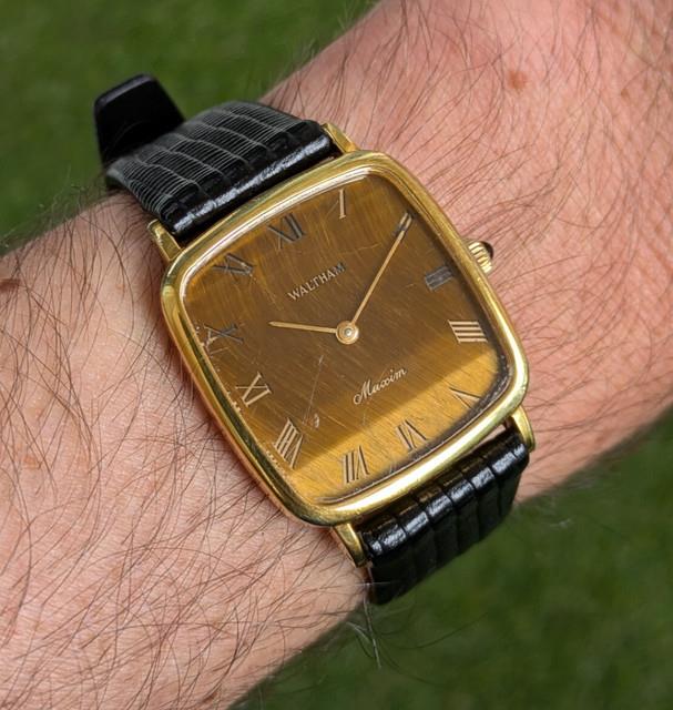 Montre Waltham Maxim Tiger Eye Dress Watch Manuelle Fonctionnelle