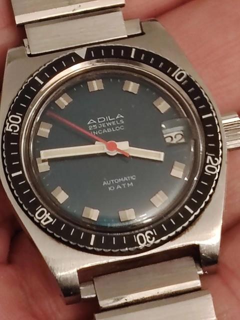 Montre Watch Adila 25 Rubis Automatic Plongee 100m Made Swiss As 1902/03 Vintage