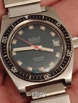 Montre Watch Adila 25 Rubis Automatic Plongee 100m Made Swiss As 1902/03 Vintage