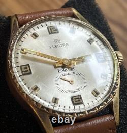 Montre ancienne ELECTRA antichoc plaqué or LIP année 60