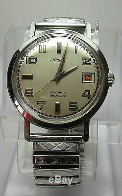 Montre ancienne HERBE Montre Automatique Boitier Acier Vintage Watch Année 1960