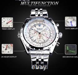 Montre automatique LUOBIN homme acier inoxydable 316L cadran argent/blanc