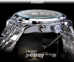 Montre automatique LUOBIN homme acier inoxydable 316L cadran argent/blanc