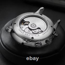 Montre automatique LUOBIN homme acier inoxydable 316L cadran argent/blanc