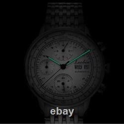 Montre automatique LUOBIN homme acier inoxydable 316L cadran argent/blanc