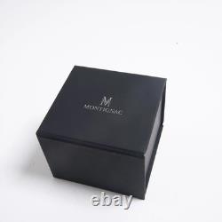 Montre automatique Maison Montignac MOW808, bracelet en acier noir, 44 mm