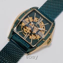 Montre automatique Montignic MOW1102 pour homme, en acier inoxydable vert, 45 mm