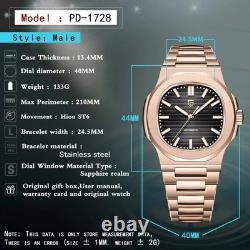 Montre automatique PAGANI DESIGN PD-1728 cadran noir bracelet doré luxe homme