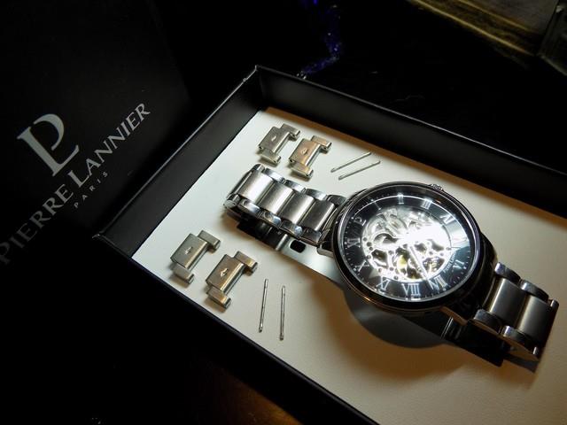 Montre Automatique Pierre Lannier Paris Acier Bo&icirc;te D'origine + Maillons