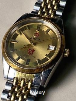 Montre automatique RADO cheval violet 35 mm cadran doré fonctionnelle vintage