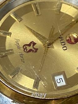 Montre automatique RADO cheval violet 35 mm cadran doré fonctionnelle vintage