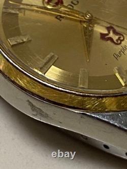 Montre automatique RADO cheval violet 35 mm cadran doré fonctionnelle vintage