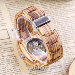 Montre automatique en bois Tiong homme carrée squelette MWD-01fang