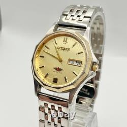 Montre automatique homme Citizen cadran doré affichage de la date 4-R07540