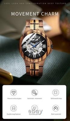 Montre automatique homme FORSINING en bois design classique étanche