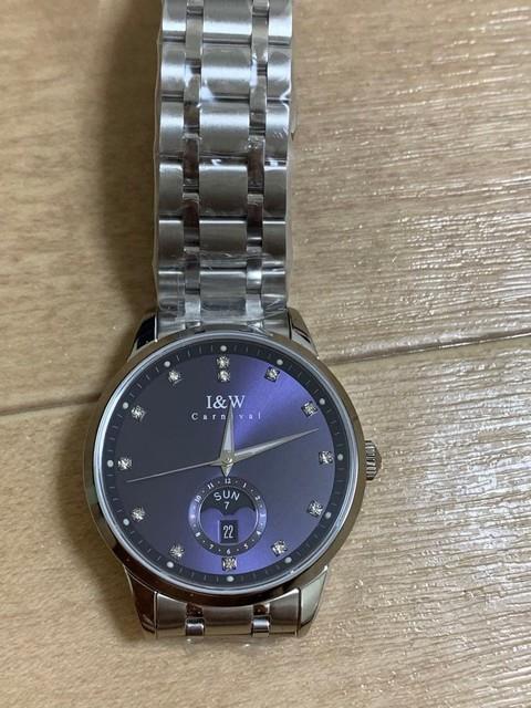 Montre Automatique Homme I&w Carnival Date Jour Cadran Argent&eacute; Japon Occasion