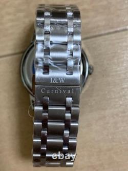 Montre automatique homme I&W Carnival date jour cadran argenté Japon occasion