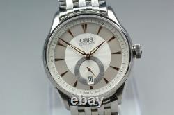 Montre automatique homme ORIS Artelier 7582 date petit second cadran argenté Montre automatique homme ORIS Artelier 7582 date petit second cadran argenté