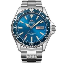 Montre automatique homme Orient Mako Kamasu 42 mm cadran bleu acier RA-AA