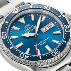 Montre automatique homme Orient Mako Kamasu 42 mm cadran bleu acier RA-AA