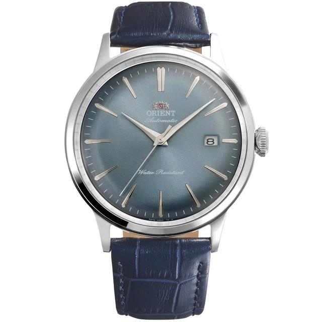 Montre Automatique Homme Orient Ra-ac0030l30b Cuir Bambou 40,5 Mm Cadran Bleu