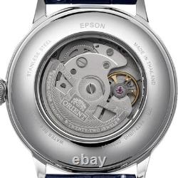 Montre automatique homme Orient RA-AC0030L30B cuir bambou 40,5 mm cadran bleu