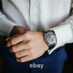 Montre automatique homme Orient RA-AC0030L30B cuir bambou 40,5 mm cadran bleu