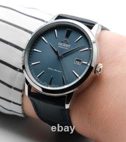 Montre automatique homme Orient contemporaine RA-AC0F14L30B cadran bleu cuir 50M