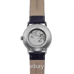 Montre automatique homme Orient contemporaine RA-AC0F14L30B cadran bleu cuir 50M