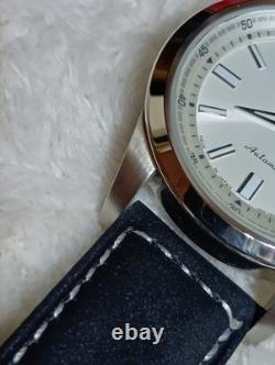 Montre automatique homme SEIKO bracelet cuir noir argenté état élégant