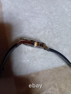 Montre automatique homme SEIKO bracelet cuir noir argenté état élégant