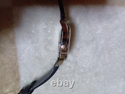 Montre automatique homme SEIKO bracelet cuir noir argenté état élégant