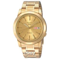 Montre automatique homme Seiko 5 Classic SNKE56K1 cadran doré ton or PVD acie