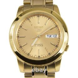 Montre automatique homme Seiko 5 Classic SNKE56K1 cadran doré ton or PVD acie