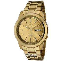 Montre automatique homme Seiko 5 Classic SNKE56K1 cadran doré ton or PVD acie