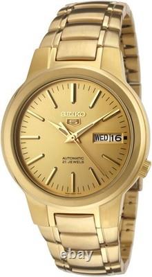 Montre automatique homme Seiko 5 SNKA10K1 cadran date doré PVD acier inoxydab