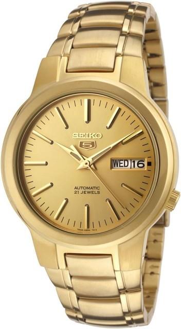 Montre Automatique Homme Seiko 5 Snka10k1 Cadran Date Dor&eacute; Pvd Acier Inoxydab