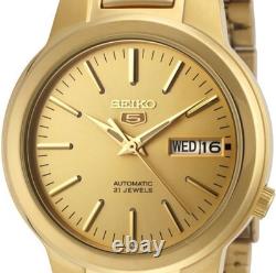 Montre automatique homme Seiko 5 SNKA10K1 cadran date doré PVD acier inoxydab
