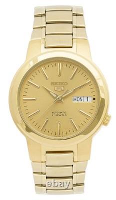 Montre automatique homme Seiko 5 SNKA10K1 cadran date doré PVD acier inoxydab Montre automatique homme Seiko 5 SNKA10K1 cadran date doré PVD acier inoxydab