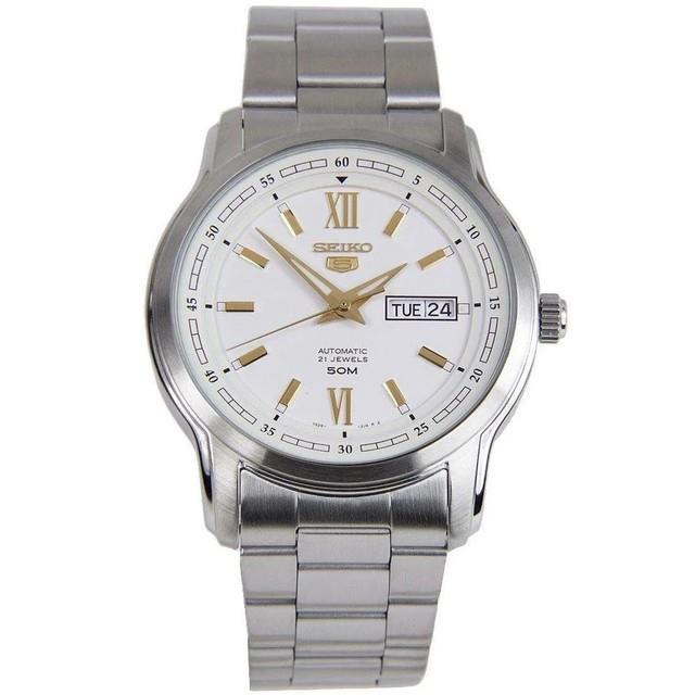 Montre Automatique Homme Seiko 5 Snkp15k1 Cadran Blanc Acier Inoxydable Argen