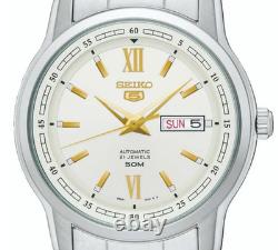Montre automatique homme Seiko 5 SNKP15K1 cadran blanc acier inoxydable argen